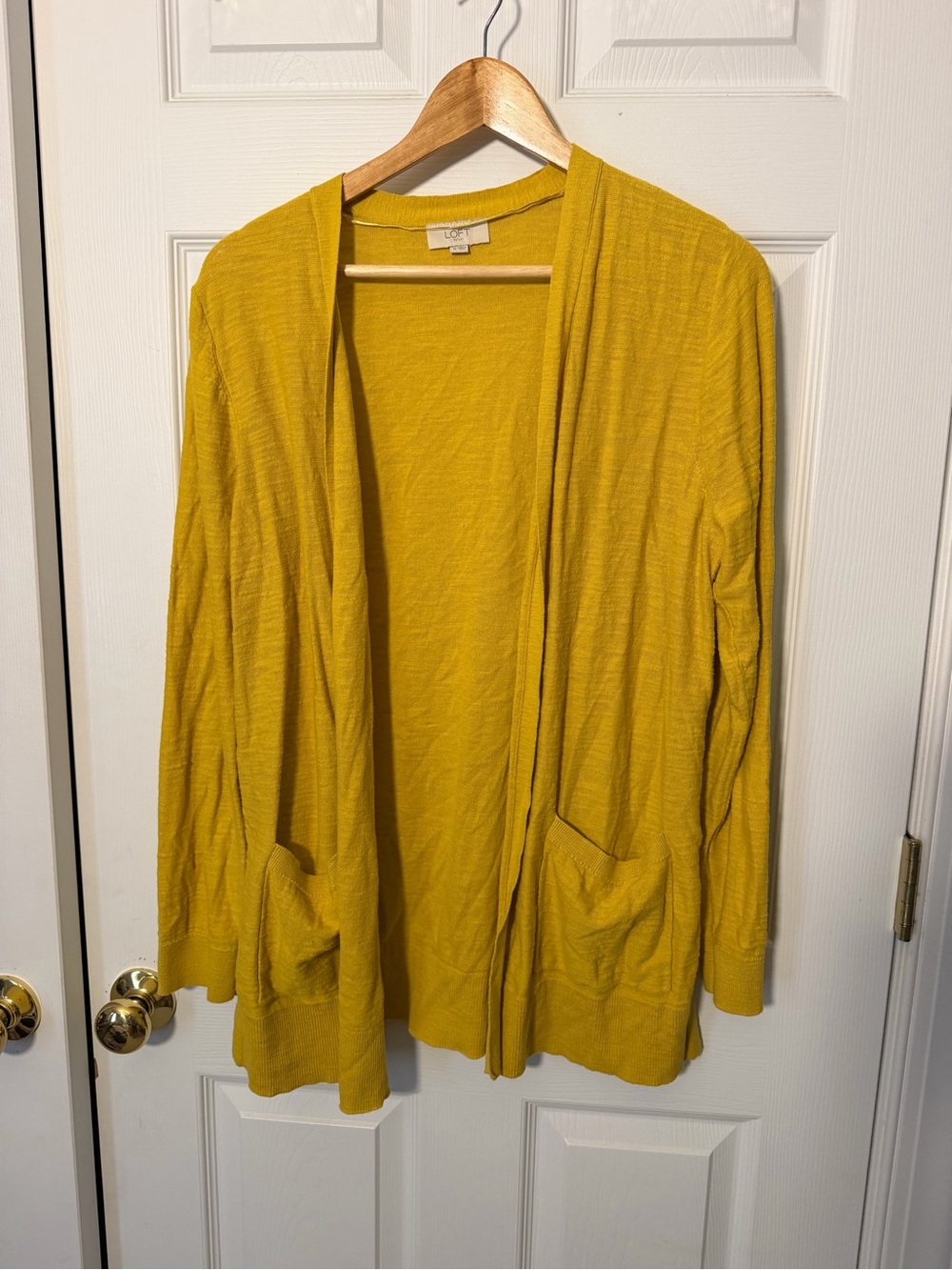 LOFT Mustard Open-Front Women's Cardigan